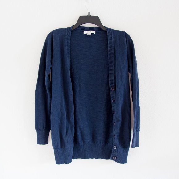 Forever 21 Sweaters - Navy Blue Long Slub Knit Cardigan sz M